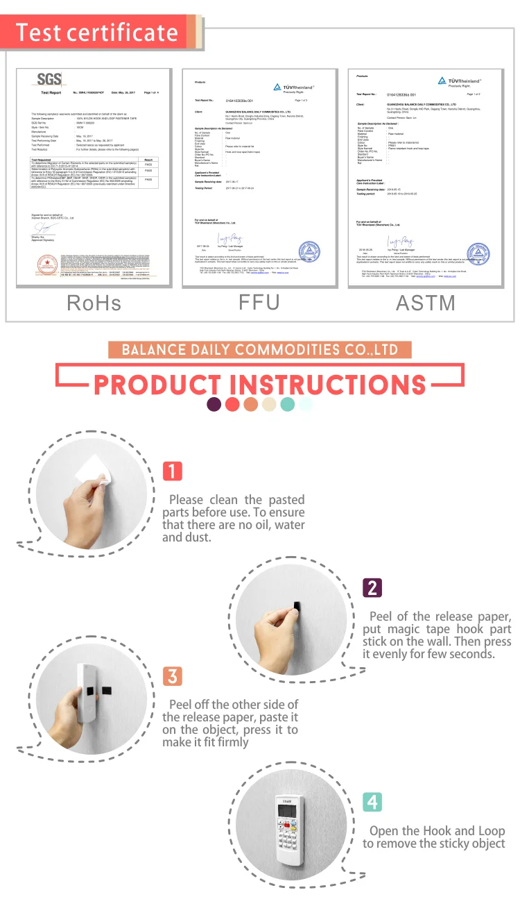 6 adhesive hook loop tape