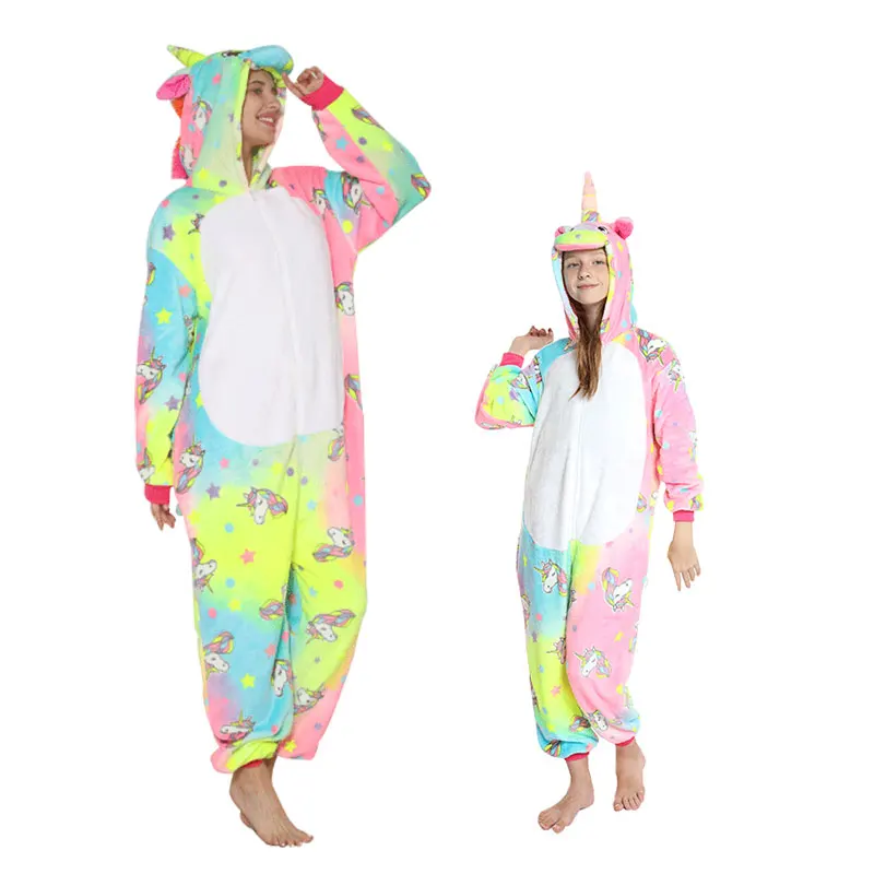 

familia unicornio party animadas soft feminino Pijama Kigurumi(TM) al por mayor adult onesie