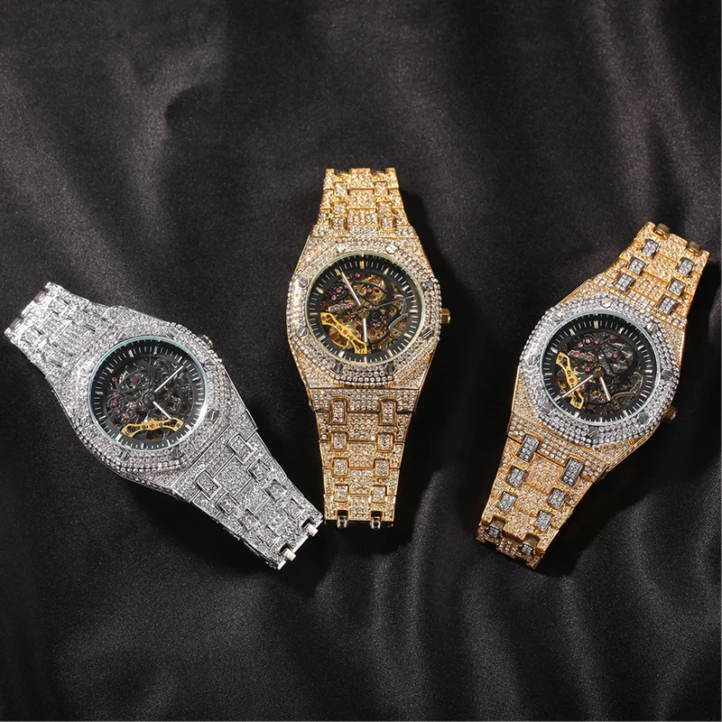 

WJ-10398Waterproof Luxury Hollow Out Gilded Wrist Watch Men Wristwatch Watch Mechanical Brand Automatic Mechanical Watch For Men