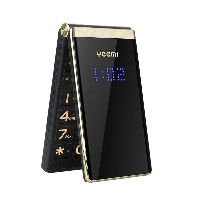 

2021 Chinese factory Dial sos NEW luxury gold Metal Body YEEMI M2+ GSM WCDMA 3G Dual SIM big button flip keypad mobile phone