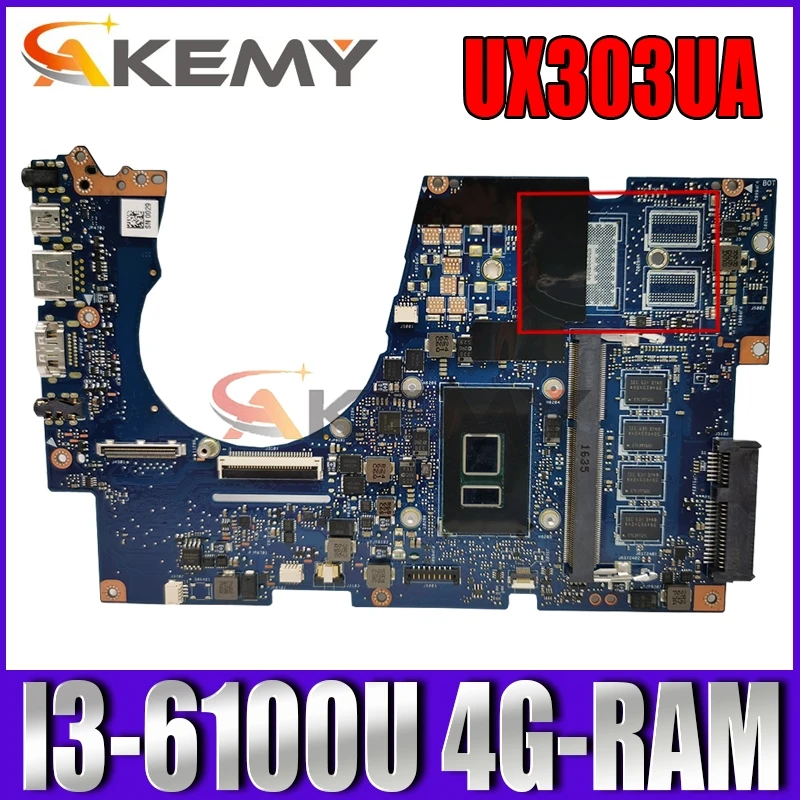 

Akemy UX303UA Laptop motherboard for ASUS ZenBook UX303UA Test original mainboard 4G-RAM I3-6100U