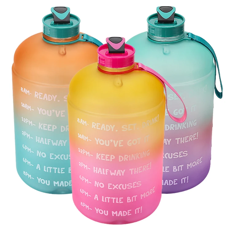 

2020 amazon best sellers 3.78L Large Capacity Water Bottle Motivational Time Marker Fitness Sports Water Bottle for Outdoor, Customized color