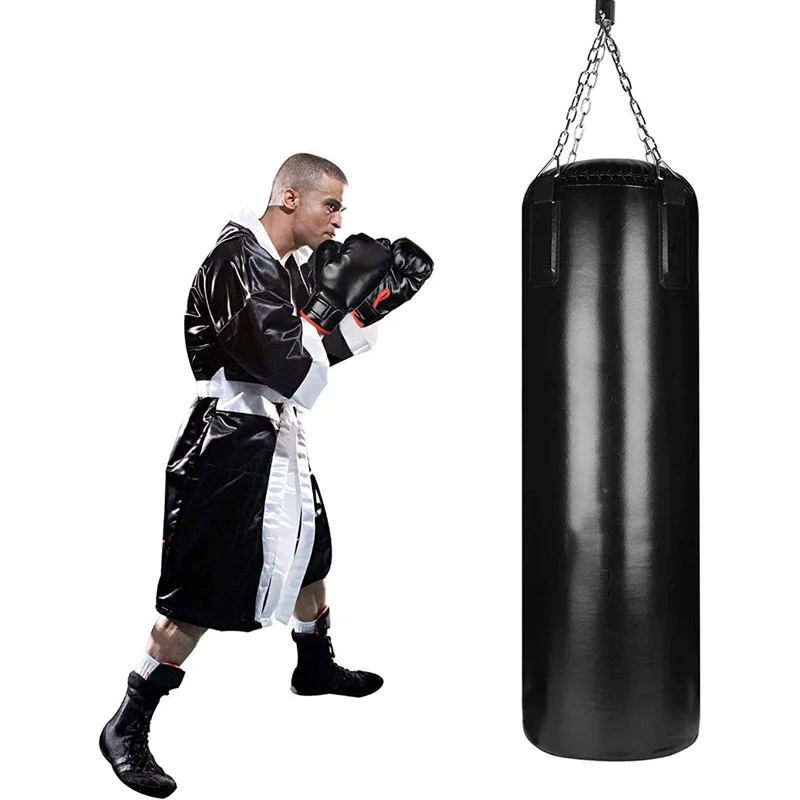 

PU PVC Microfiber Boxing Sandbag No Filling Heavy Punching Bag with Chain