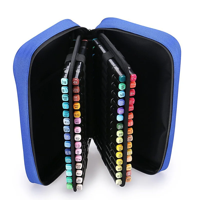 
Coloring Pencil Case 60 Slots Pencils/Gel Pens Organizer Travel Case Zipper Carrying Portable Pencil Markers Pen Holder 