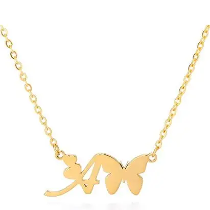 

Heart Shaped Initials Necklace Elegant Necklace Pendant Butterfly Necklace for Women