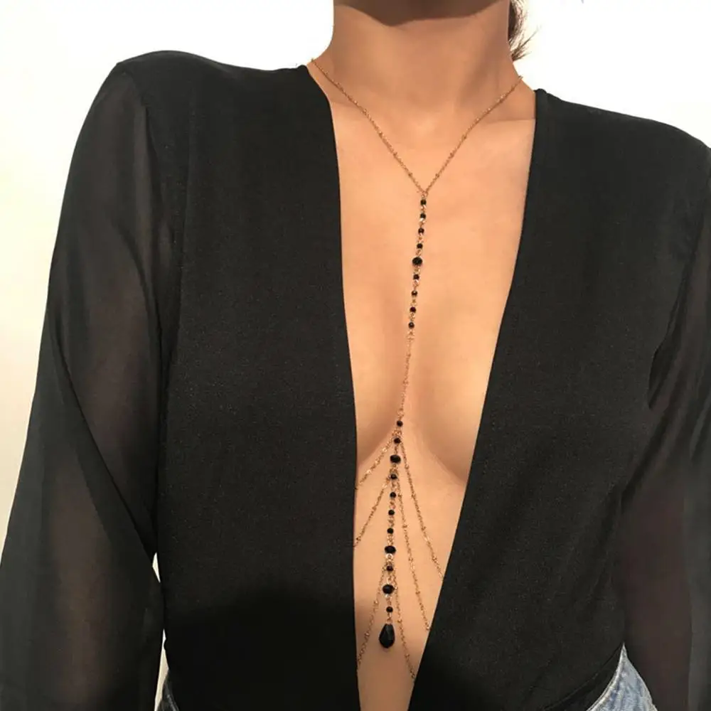 

Style simple necklace belly chain chest chain fashion sexy copper Sequin body chain jewelry lady Beach Party bikini, Colorful