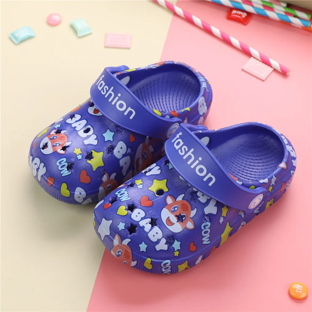 

2021 Cartoon EVA Lightweight Designer Children Clogs Holes Baby Blue Shoes Garden Clogs Shoes for Boys Kids Toddler Slip-On Cas