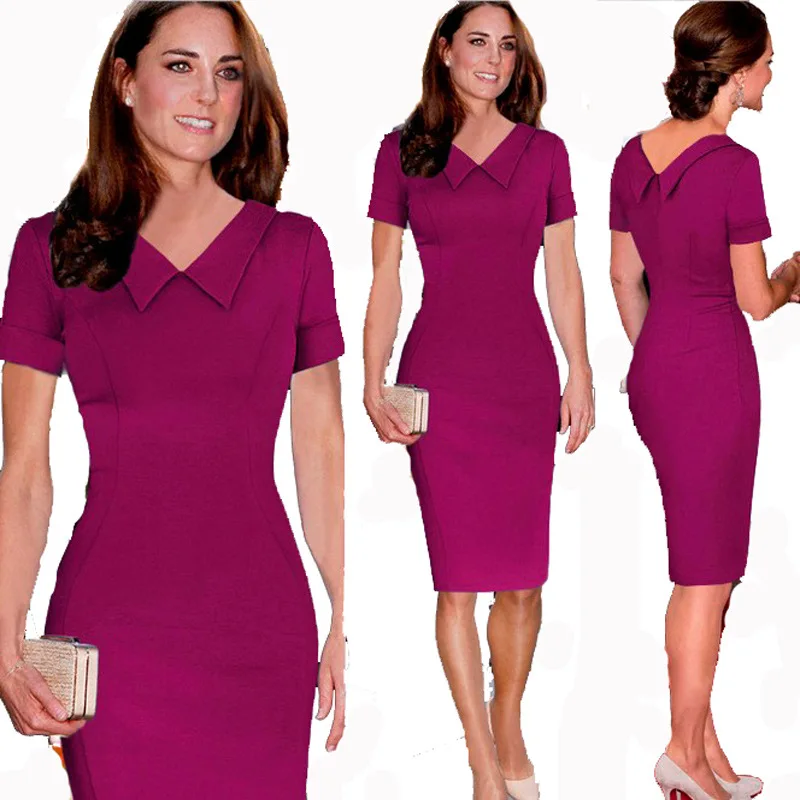 

Oem Hot Selling Lapel Temperament Slim Star Career Dresses Elegant Party Dress