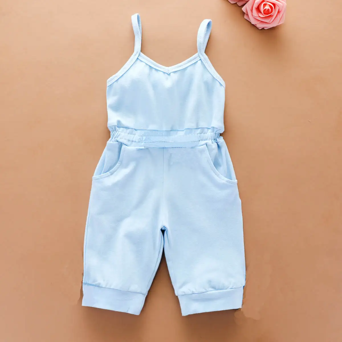 

Wholesale infant summer boutique jumpsuit 100%cotton newborn baby one-piece suspender baby romper, As show