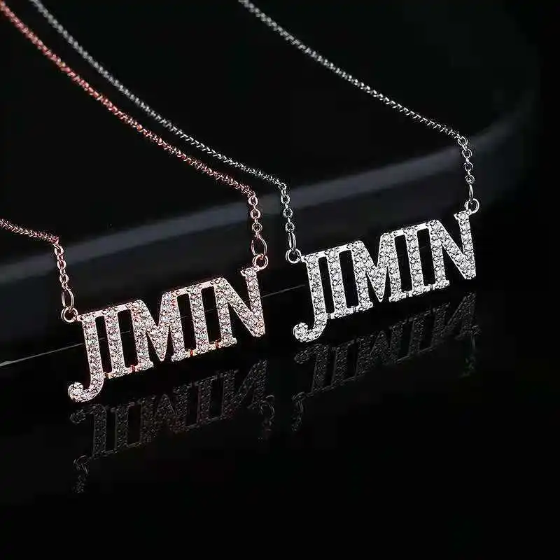 

2021 new High quality bts album merch jewelry album brass diamond jewelry bts merchandise kpop pendant bts necklace