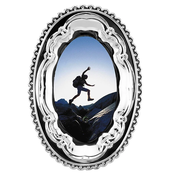 

souvenir Sublimation dish High Quality Oval Metal Plate Wavy Edge with Aluminum Sheet, Silver