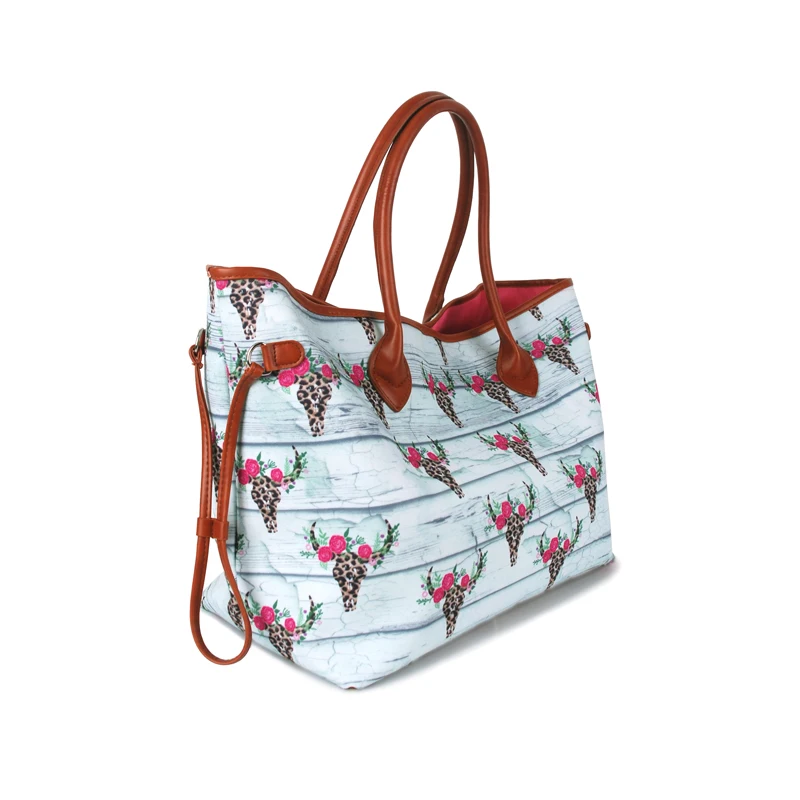 

Cow Bull Head Canvas Tote Bag Women Handbag Shoulder Purse Overnight Travel Bags Customization Acceptable DOM113-1226