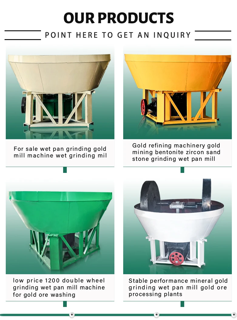 For Sale Gold Washing Equipment Wet Pan Mill Gold Grinding Machine