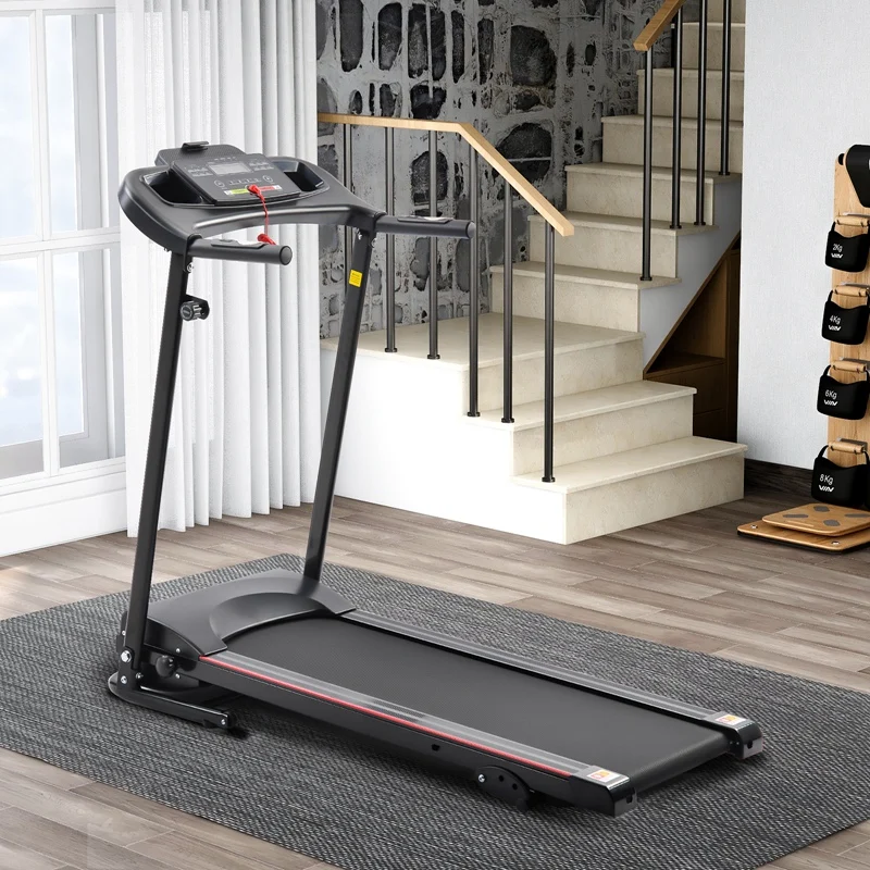 

Folding Electric Treadmill Running Machine For Home Black With 3 Manual Inclines