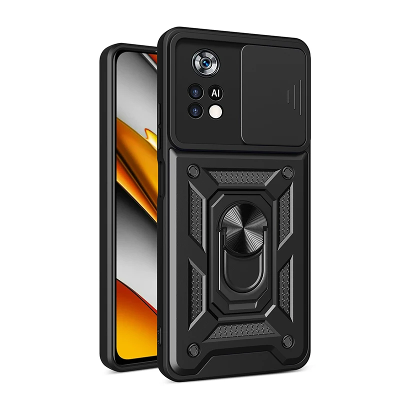 

Poco F3 GT M3 4G X3 NFC X4 Pro 5G Military Camshield Anti Shock Phone Case for Redmi K40 Gaming