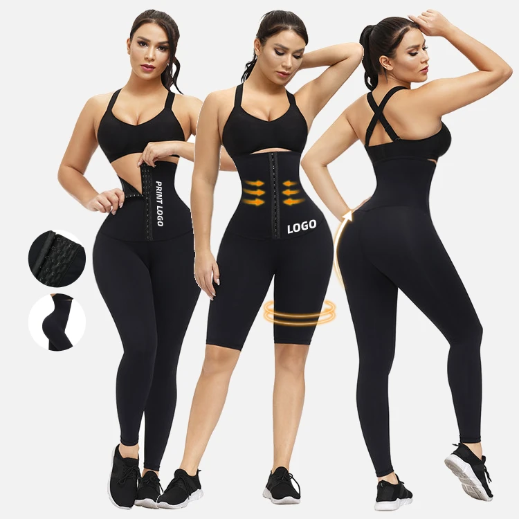 

New Design Tummy Control Adjustable 3 Hooks Yoga Sport Pants Fitness Corset Waist Trainer Leggings