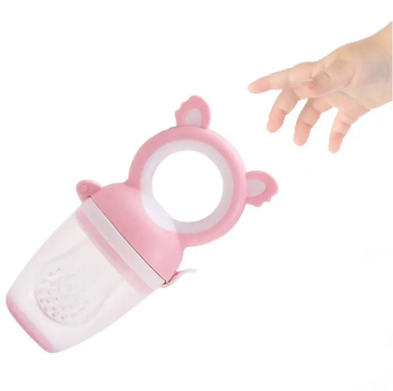 

Baby Fruit Feeder Pacifier Fresh Food Nibbler Food Grade Silicone Pouches for Toddlers & Kids, Customized colors