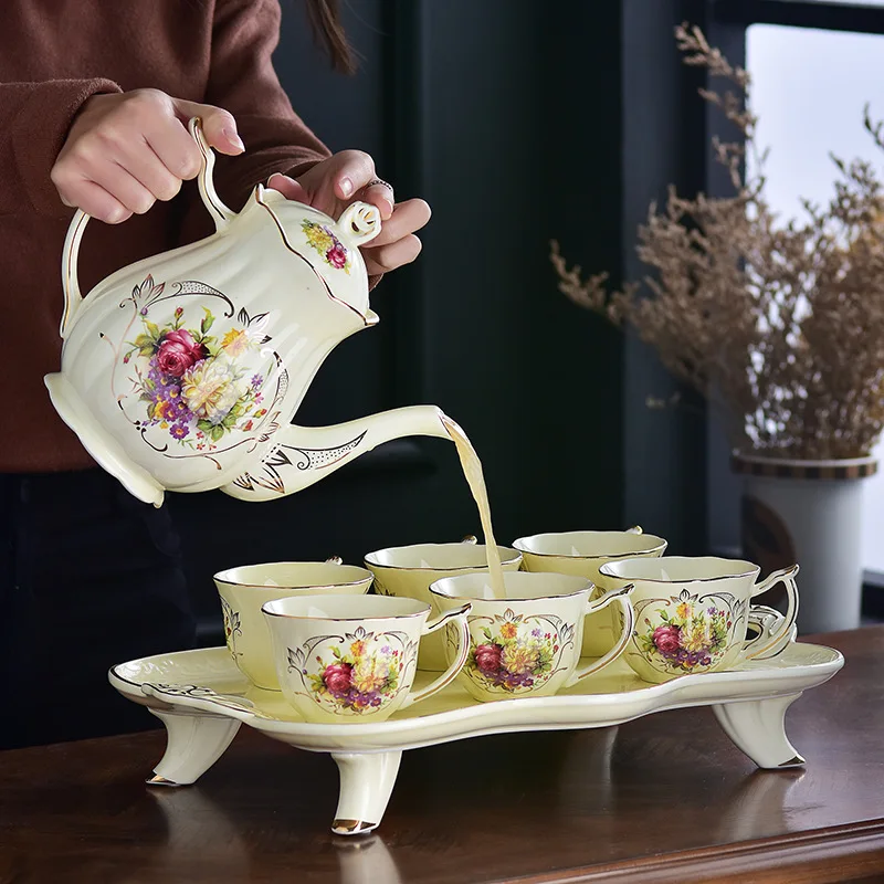 Elegant Luxury Rose Gold Teapot Bone China Japanese Porcelain Teapot Set Buy Personalized