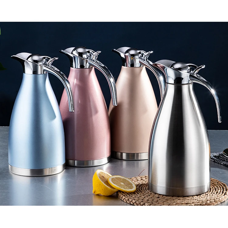 

1.5L & 2L Stainless Steel Vacuum Flask Hot & Cold Tea Coffee Insulated Dispenser with Safety Push Button