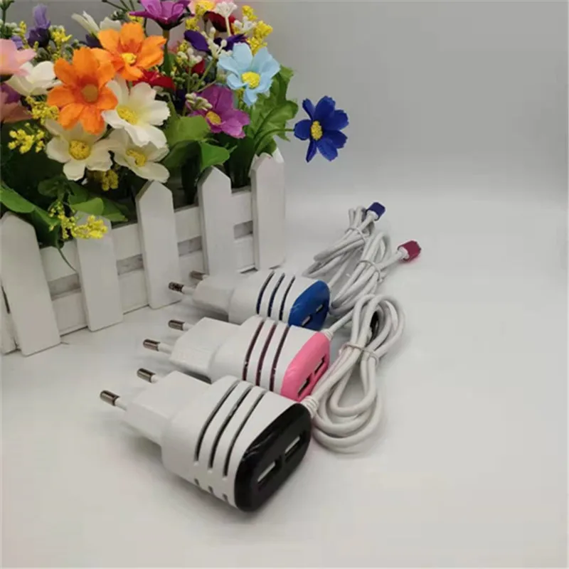 
5v2.1a portable usb charger usb quick charge head cable wall type power adapter 