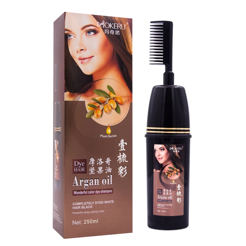 

MOKERU the black magic comb hair dye for natural color hair change to black and colourful ammonia free hair color dye shampoo, 15 colors available