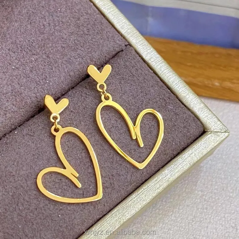 

Certified One Piece Wholesale 5G Gold Earrings New 999 Pure Gold Bow Stud Earrings Fashion Goddess 24K Gold Earrings