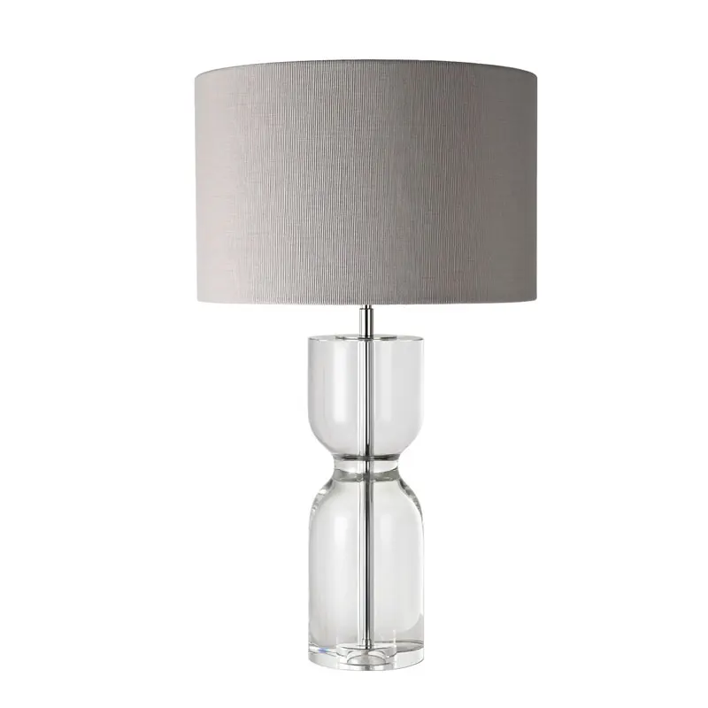 Cylindrical Glass Shade Light Luxury Metal Custom Crystal Table Lamp