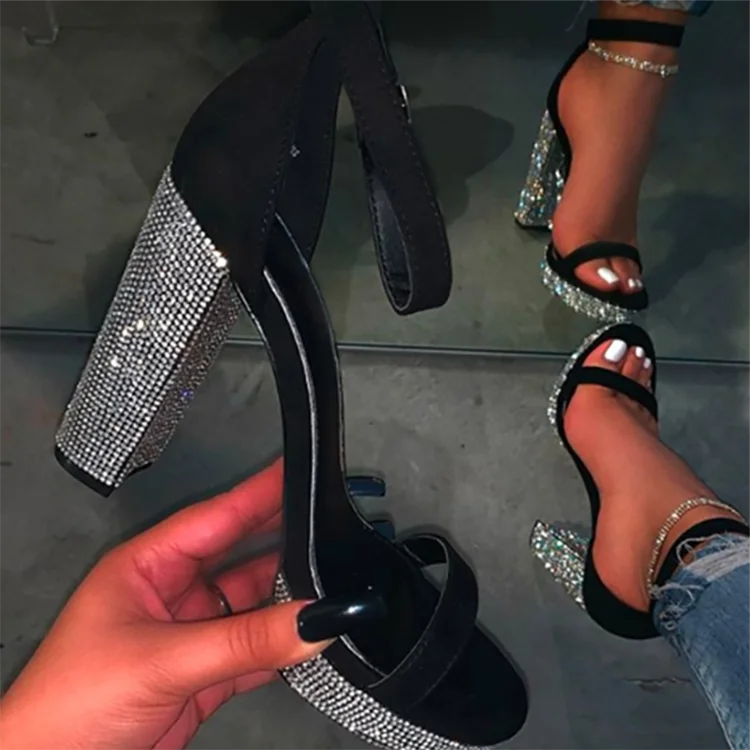 

Modern style customized fashion design women high heels diamond sandals