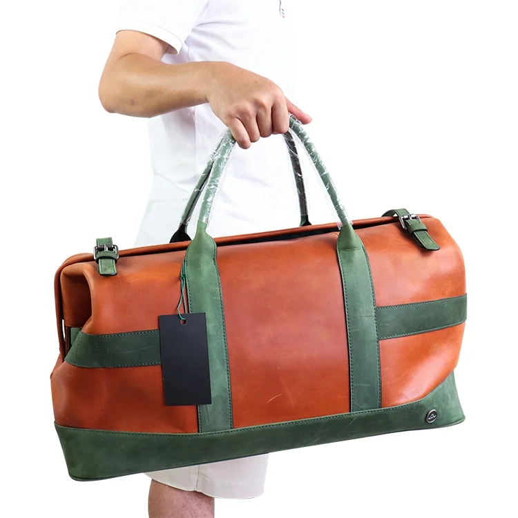 

LVMH BSCI ISO Factory genuine leather travel bag duffel bag leather travel crazy horse tote bag supplier