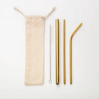 

reusable food grade metal Steel straw set logo case