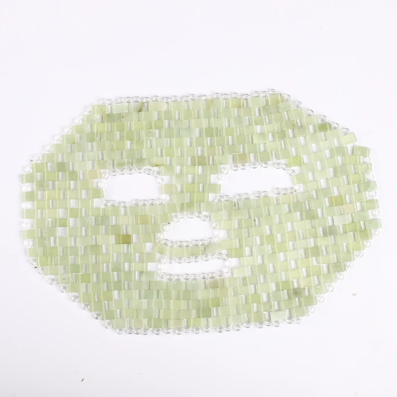 

Natural Xiuyan Jade Stone Hsiuyen jade Cover Mask Blindfold Healing Eye Face Mask Skin Care Health Jade Facial Mask, Green color