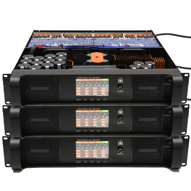 

Vosiner sound system audio amplifier DSP10000Q professional 4 channels 2000w amplifier for 15" speaker