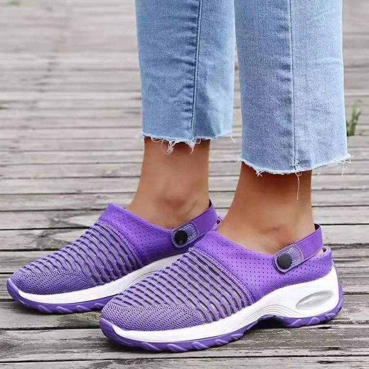 

Wholesale Mesh Rubber Sole Breathable Sports Slippers For Women Casual Sneakers, Black,grey,purple,orange