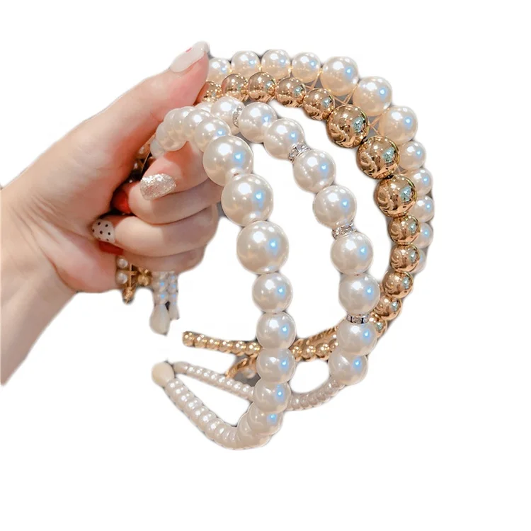 

MIO New Trendy Hot Design Women Big Pearl Head Band Hair Accessories Wedding Bridal Grace Head Bands