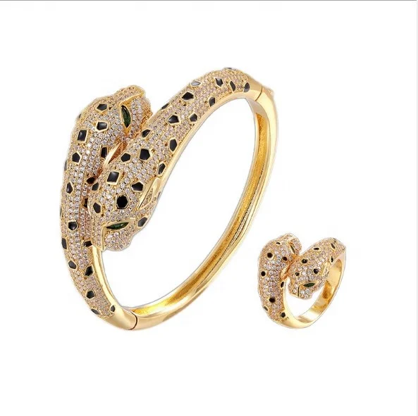 

Luxury Brand Gold Plated Panther Rings and Bracelets in Brass or Silver