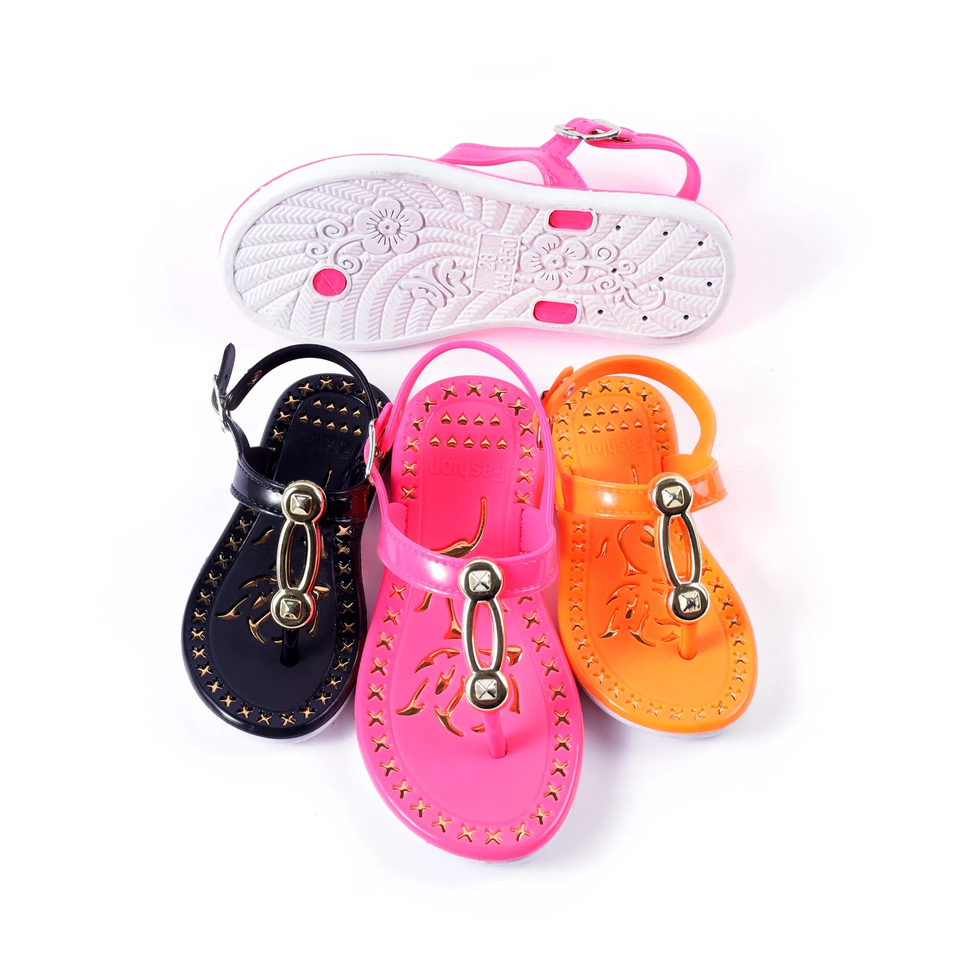 

Summer metal buckle unisex children's Thong Sandals