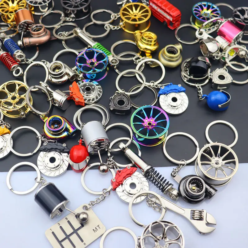 

Creative gift auto parts custom Automotive turbo gear hub car wheel metal keychain