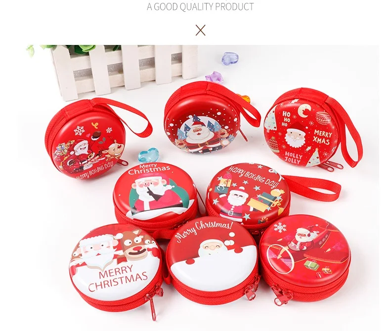 

2021High Quality Christmas Creative Gifts Tin Coin Purse Mini Zipper Storage Box, Customized color