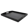 Large Black bamboo Serving Rectangle Food Tray With Handles