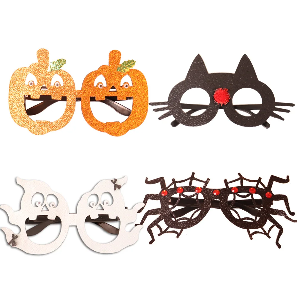 

2020 Halloween creative ghost pumpkin spider decoration glasses for party, 4 color