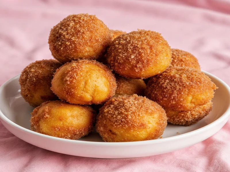 Homemade monkey bread dough balls coated in cinnamon sugar