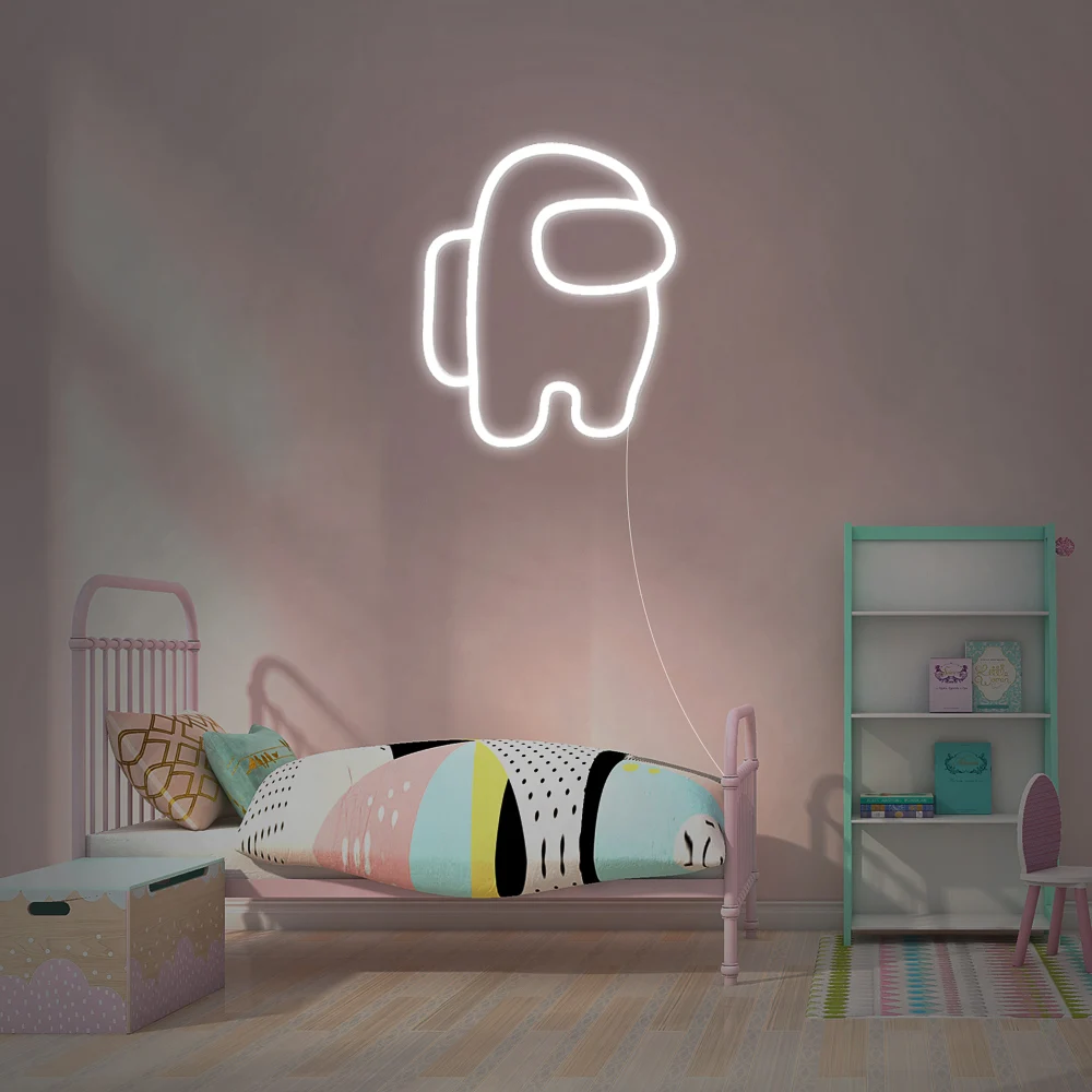 

Rebow Support Shopify Free DropShipping 50CM Width Among Us LED Neon Light Electric Sign Custom Neon Sign For Home Decorative