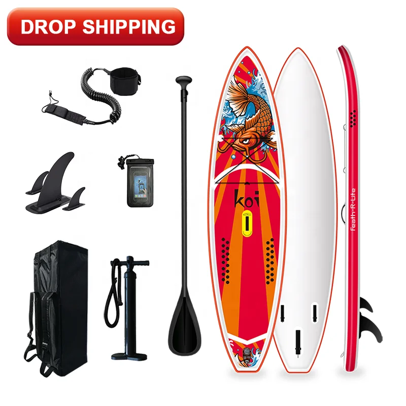 

FUNWATER drop shipping sup paddle board inflatable stand up sup foil board surfing inflatable paddle board, Red