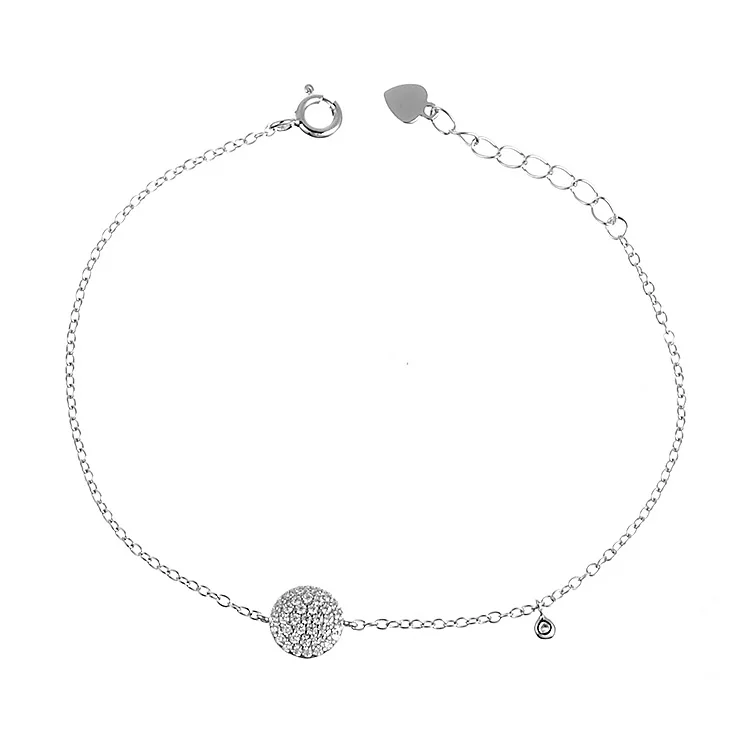 

Jewelry manufacturer circle shape women 925 sterling silver zircon bracelet