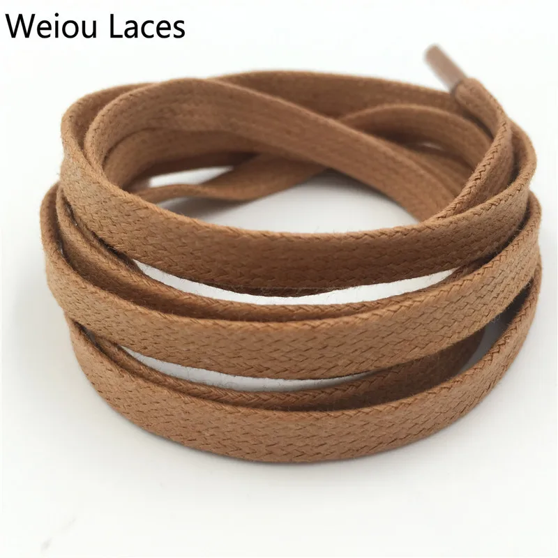 

Weiou factory colored flat waxed cotton dress shoelaces support custom waxed shoelaces, Any colors supported,support pantone color