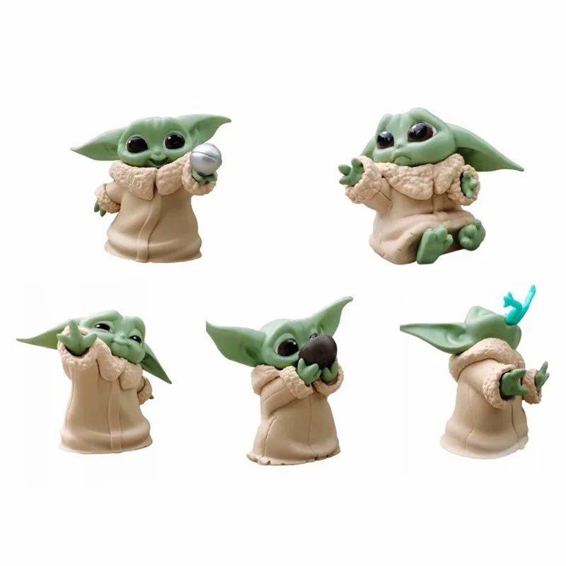

5pcs/set Yoda star cartoon wars PVC action figures toy Yoda Action figure Kids Toys christmas gifts, Colorful