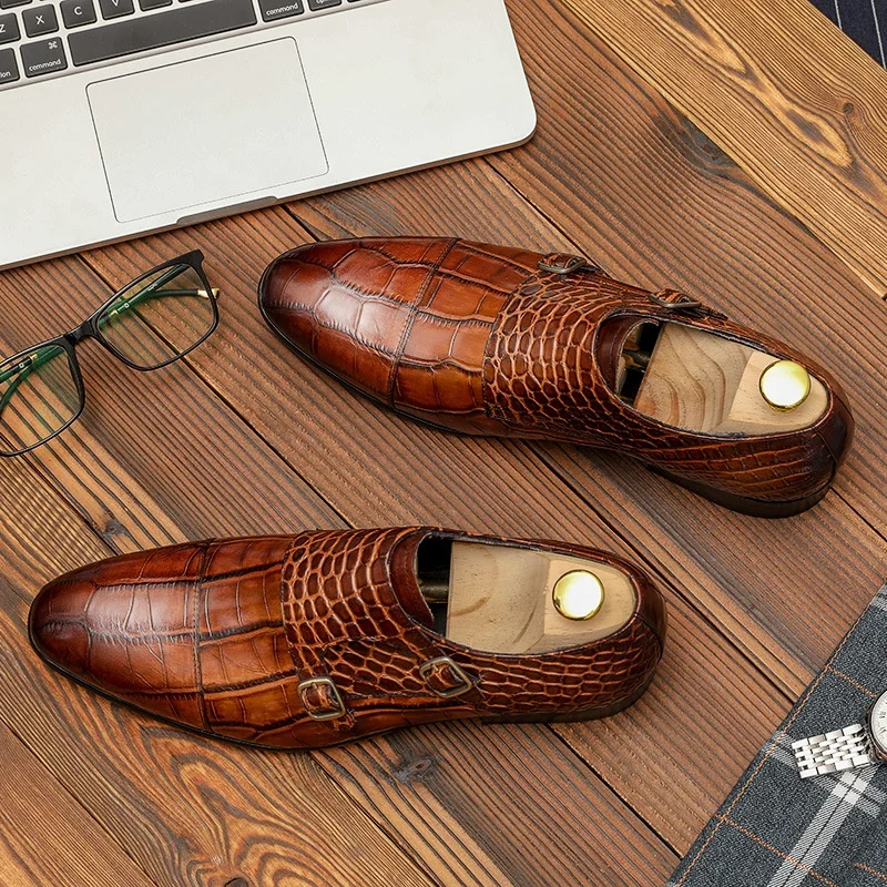 

Fashion Slip-on Men Business Shoes Soft Leather Pointed Casual Leisure Flat Formal Office Dress Shoes Classic Moccasins Loafers
