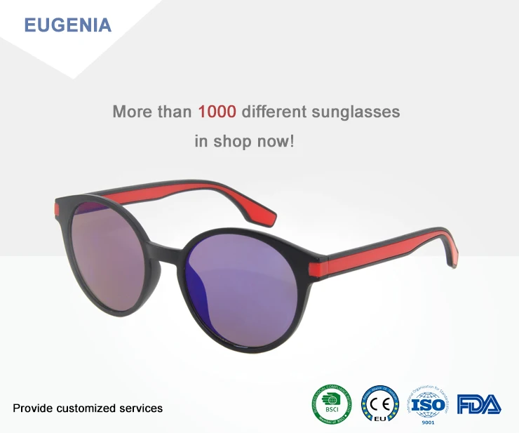 EUGENIA round frame metal hinge double injection unisex china factory quality sunglasses