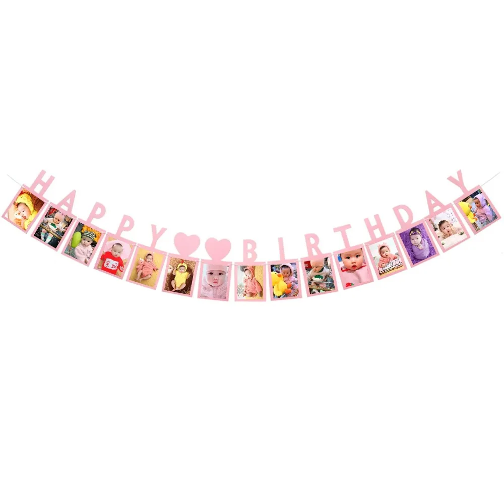 Banniere Pour Cadre Photo De 12 Mois Decorations Pour Premier Anniversaire Bebe Garcon Et Fille Fournitures De Fete De 1 An En Or Rose Argent Buy Mini Decoration De Sapin De Noel En Argent Pas