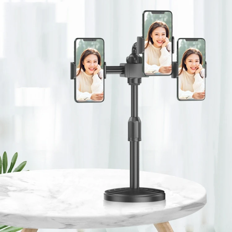 

2 PCS Desktop Universal Retractable Multifunctional Mobile Phone Live Broadcast Stand with Three Positions